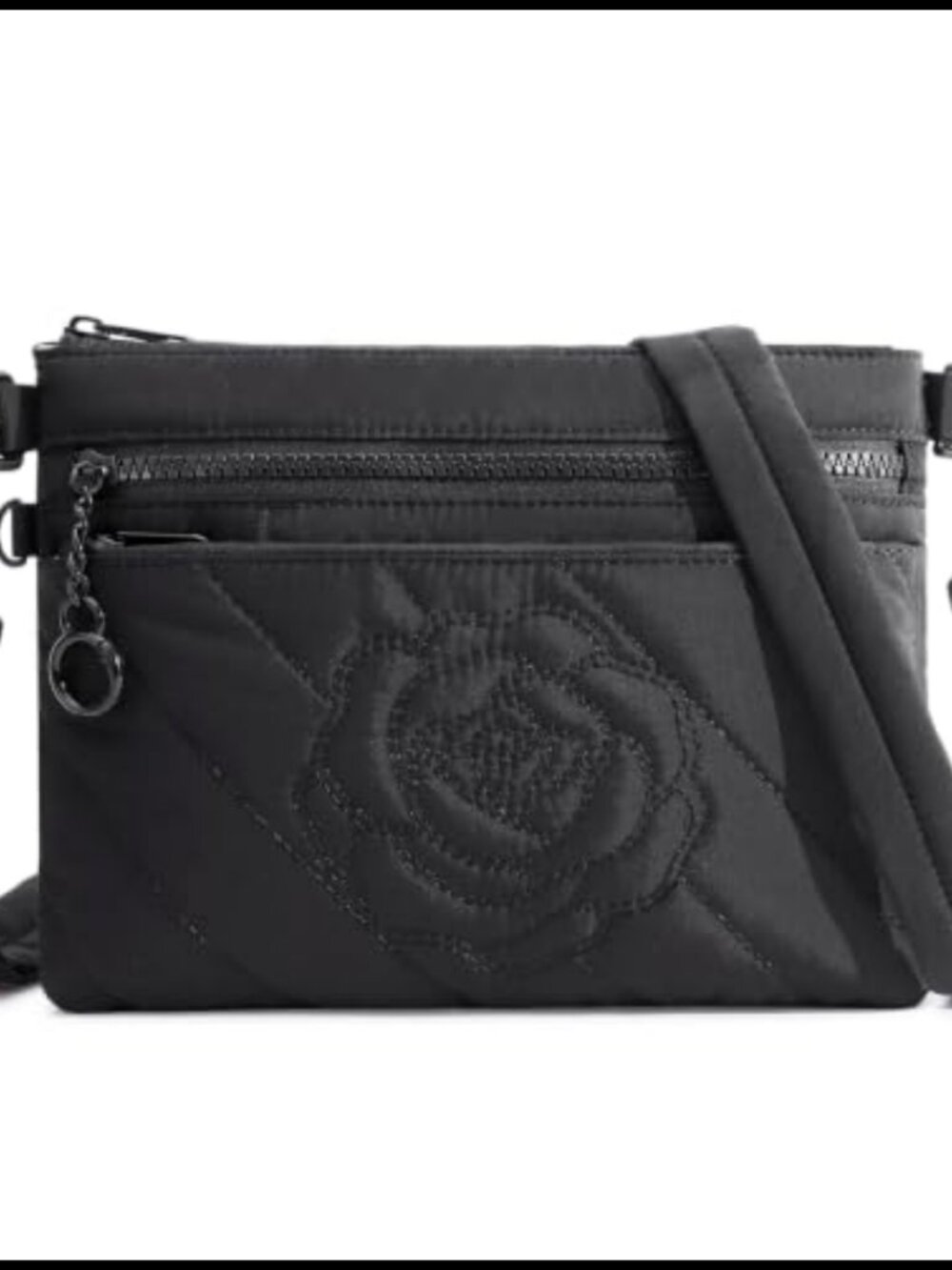 Quilted Puffer Crossbody Bag RFID Nylon Travel Purse
